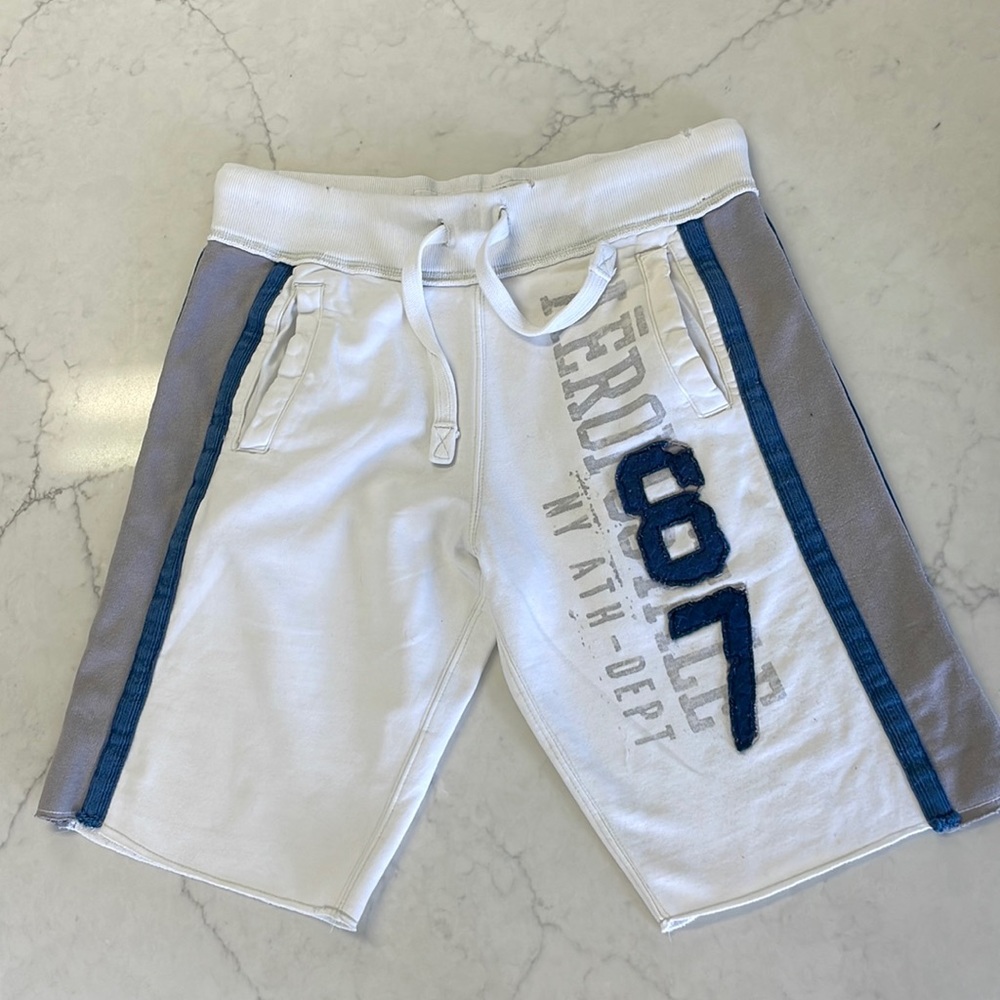 Aeropostale Vintage White Knit Drawstring Shorts Size XS